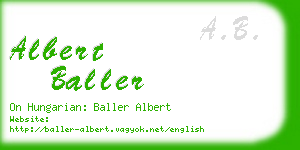 albert baller business card